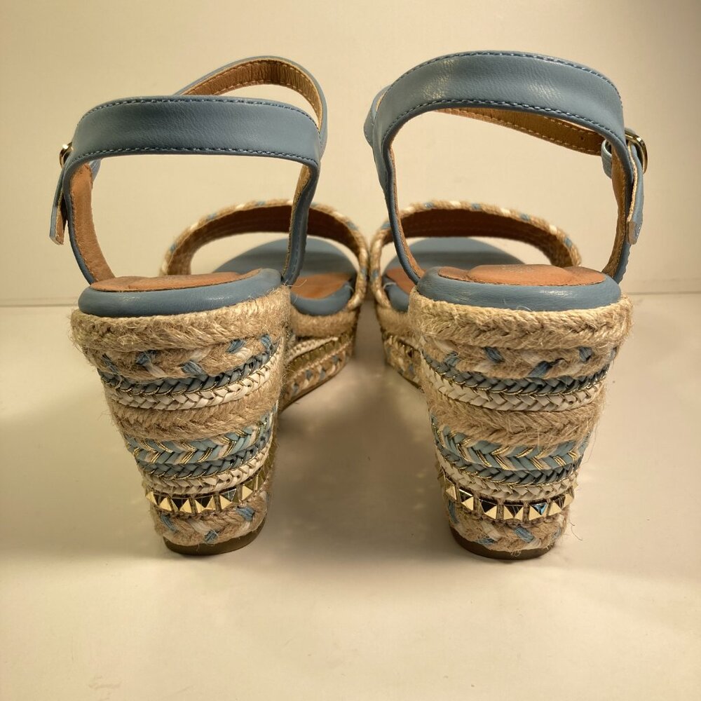 Patrizia Light Blue Espadrille Wedge Sandals/ Studded/ Size US 8.5 - Picture 7 of 8